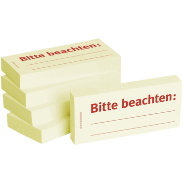 Haftnotizen -Bitte beachten- - 75 x 35 mm 5x 100 Blatt.