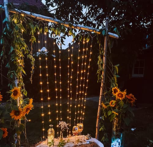 hellum LED-Vorhang Kupferkabel Tauperlen Lichterketten-Vorhang Außen-Innen 180 warmweiße LED, 12 Stränge beleuchtet 1x1,3m Schlafzimmer Wohnzimmer Kinderzimmer Deko Balkon Garten Timer+Trafo 577624 hellum LED-Vorhang Kupferkabel Tauperlen Lichterketten-Vorhang Außen-Innen 180 warmweiße LED, 12 Stränge beleuchtet 1x1,3m Schlafzimmer Wohnzimmer Kinderzimmer Deko Balkon Garten Timer+Trafo 577624 von hellum