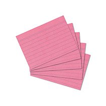 Herlitz Karteikarten DIN A7, liniert (100 Karten, Rosa)