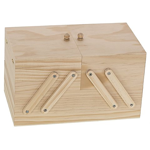 Holz-Nähkästchen, 26 x 16,6 x 16,4 cm Holz-Nähkästchen, 26 x 16,6 x 16,4 cm