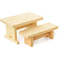 Holzbank und -tisch von Beige