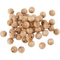 Holzperlen, Ø 10 mm, ca. 50 Stück - Natur von KNORR prandell