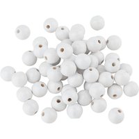 Holzperlen, Ø 10 mm, ca. 50 Stück - Weiß von Meyco