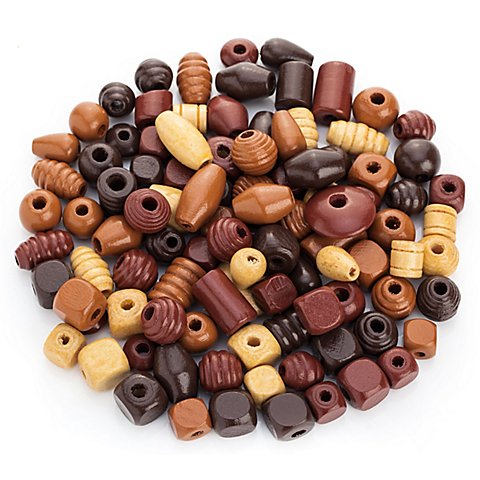 Holzperlen-Mix, Brauntöne, 10–25 mm, 500 g Holzperlen-Mix, Brauntöne, 10–25 mm, 500 g