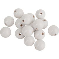 Holzperlen, Ø 15 mm - Weiß von Weiß