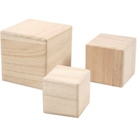 Holzwürfel, 3er-Set von Beige