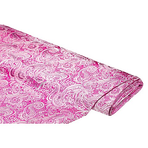 Jacquard "Blumen/Paisley", pink/silber