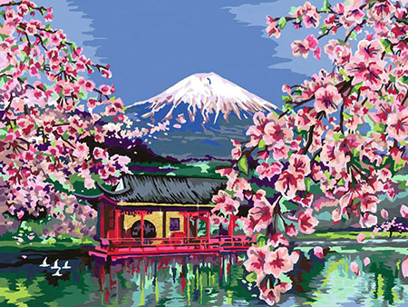 Japanische Kirschbl�ten vor dem Fuji