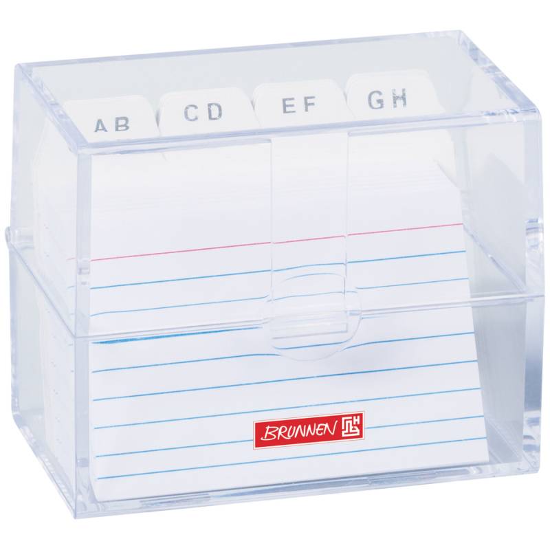 Karteibox A8 inkl. Karteikarten transparent von Brunnen