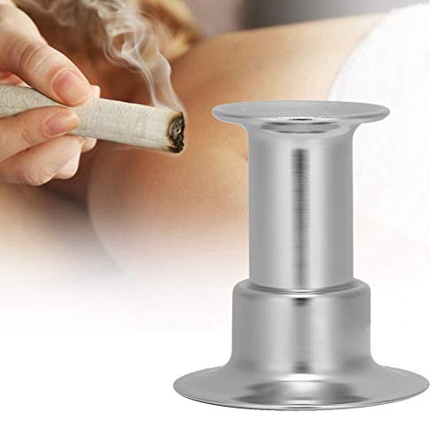 Kireina Edelstahl Moxa Stick Feuerlöscher, Multi-Spezifikation Optionaler Moxibustion Roll Feuerlöscher Mit Aschesammelschale Geschirr Stabiler Boden (2 cm)