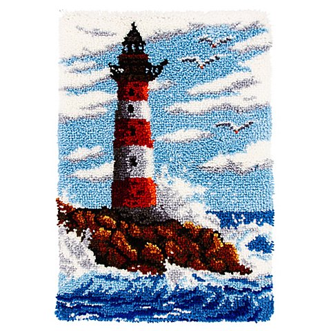 Knüpfteppich "Leuchtturm", 50 x 74,5 cm