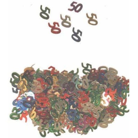 Konfetti Zahl 50 - 10 g, ca. 15 mm, bunt Konfetti Zahl 50 - 10 g, ca. 15 mm, bunt
