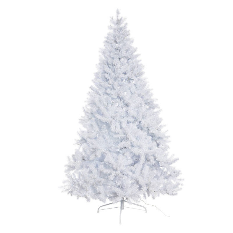 Künstlicher Weißer Tannenbaum, Beleuchtet Mit 350 Led, 1261 Spitzen, 180 Cm