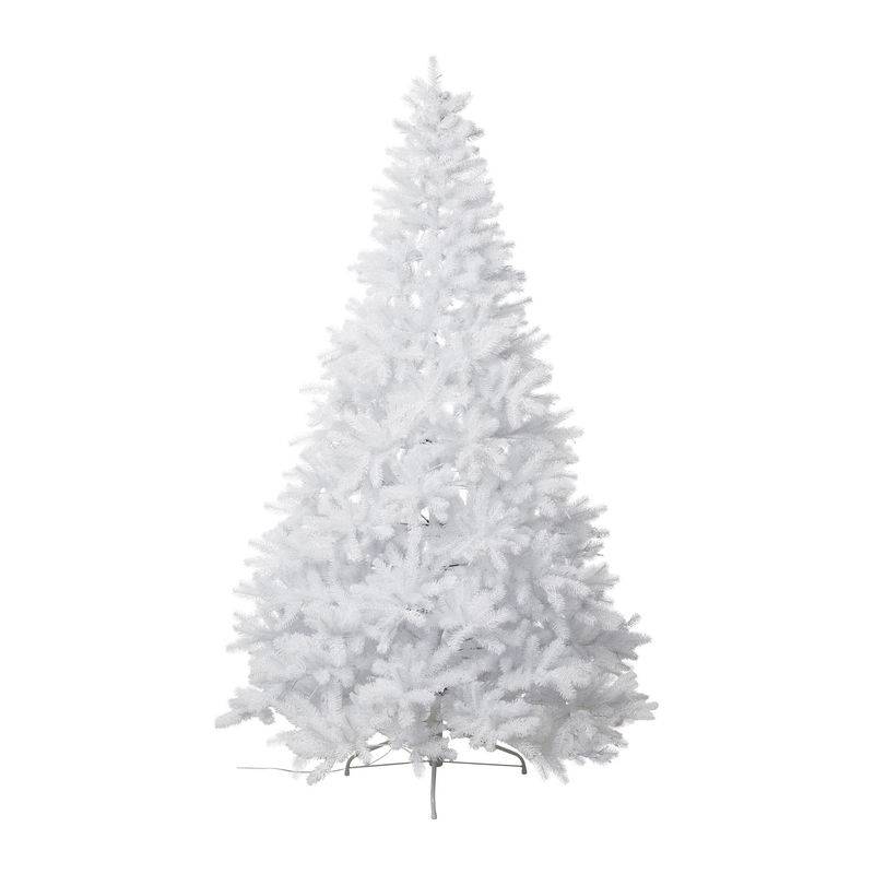 Künstlicher Weißer Tannenbaum, Beleuchtet Mit 450 Led, 1829 Spitzen, 210 Cm