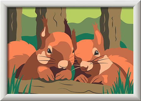 Kuschelnde Eichh�rnchen