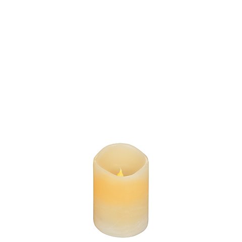 LED Kerze aus Echtwachs, mit Timer, creme, 10 x 7,5 cm