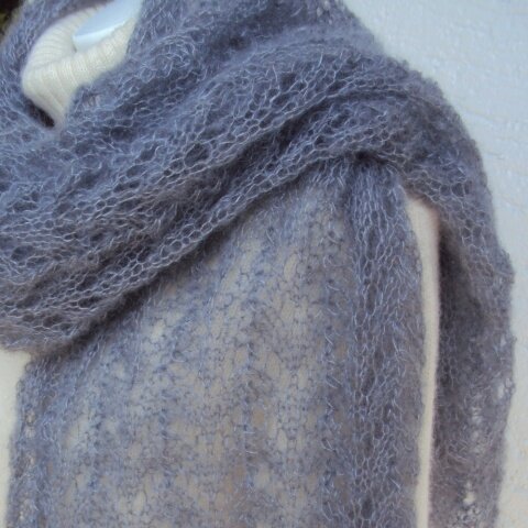 Laceschal aus Kid-Silk in Grau