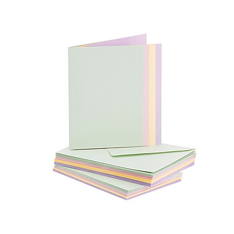 Leinen-Doppelkarten & Hüllen, pastell, A6 / C6, je 20 Stück