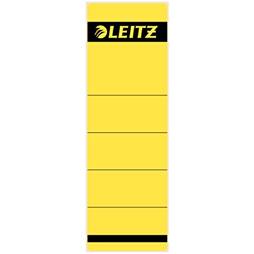 Leitz 1642 Rückenschilder für Standard-Ordner, selbstklebend, kurz, breit (100er Vorteilspack, gelb)