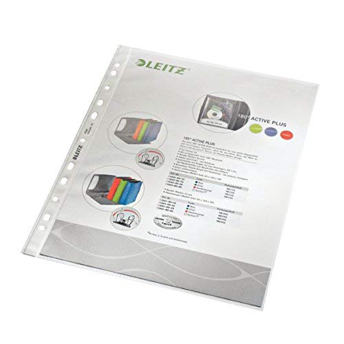 Leitz 4790 Prospekthüllen A4, Polypropylen, genarbt, dokumentenecht (400 Stück)