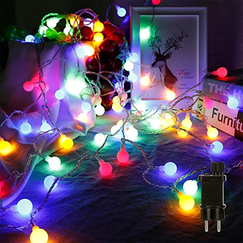 Lichterkette Kugel, 5M 50 LED Lichterketten mit 8 Modi und Speicherfunktion, IP44, Ideal für Schlafzimmer, Balkon, Party, Hochzeit Deko, Bunt Lichterkette Kugel, 5M 50 LED Lichterketten mit 8 Modi und Speicherfunktion, IP44, Ideal für Schlafzimmer, Balkon, Party, Hochzeit Deko, Bunt