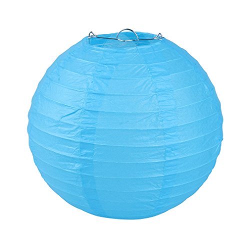 AAF Nommel Lukis 1x Lampion Laternen Papierlaterne Lampenschirm Hochtzeit Party Dekoration Ballform Blau 20cm von AAF Nommel