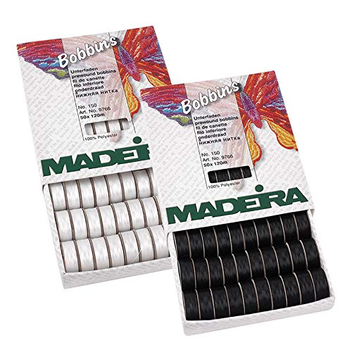 Madeira Bobbinfil No.150 Vorgespultes Untergarn (Schwarz)
