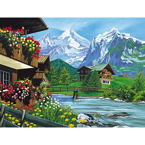 Malen nach Zahlen mit Acrylfarben, "Berge", 40 x 30 cm Malen nach Zahlen mit Acrylfarben, "Berge", 40 x 30 cm