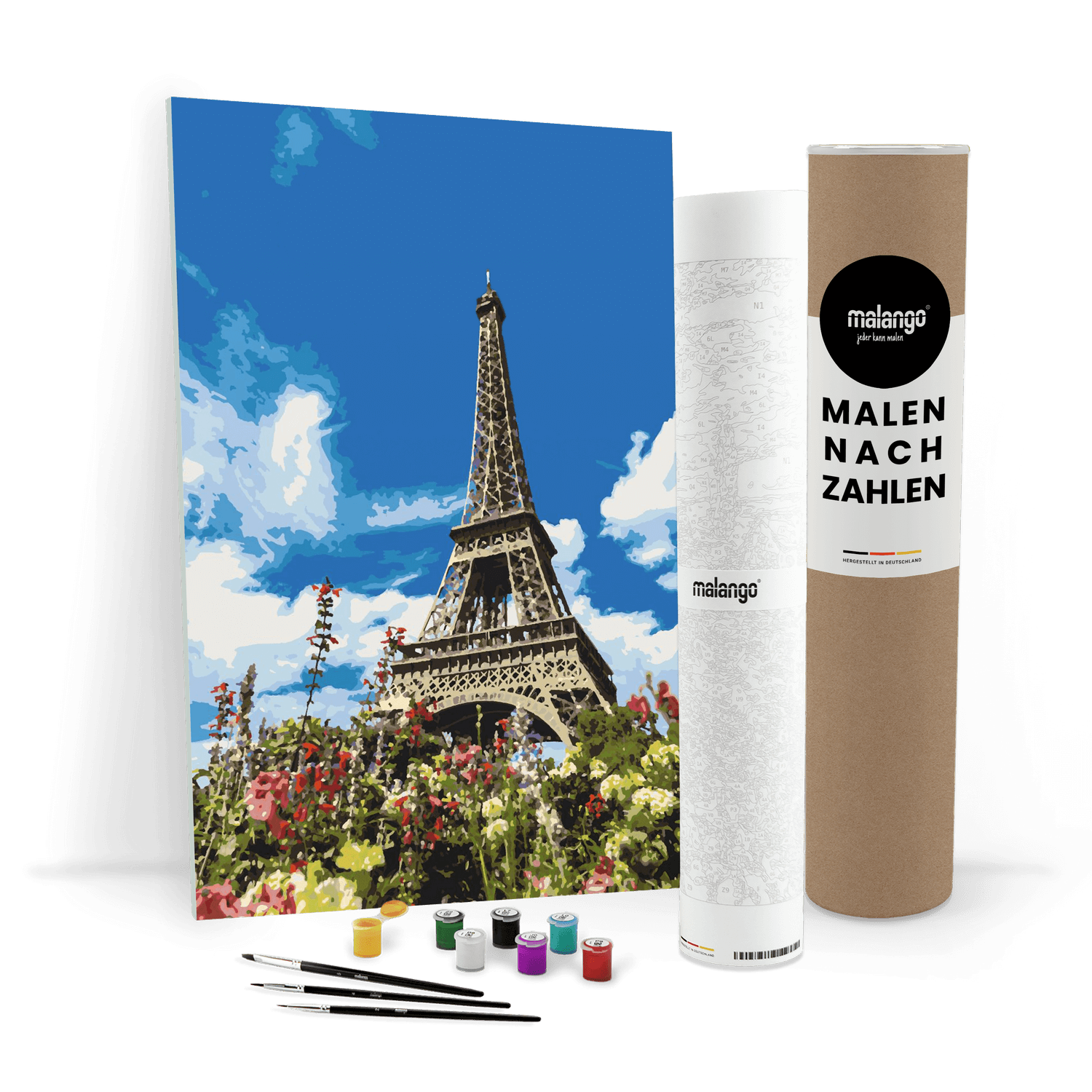 Malen nach Zahlen - Blumen am Eifelturm