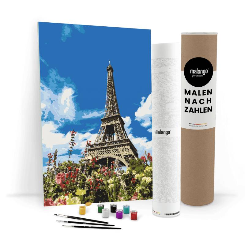 Malen nach Zahlen - Blumen am Eifelturm