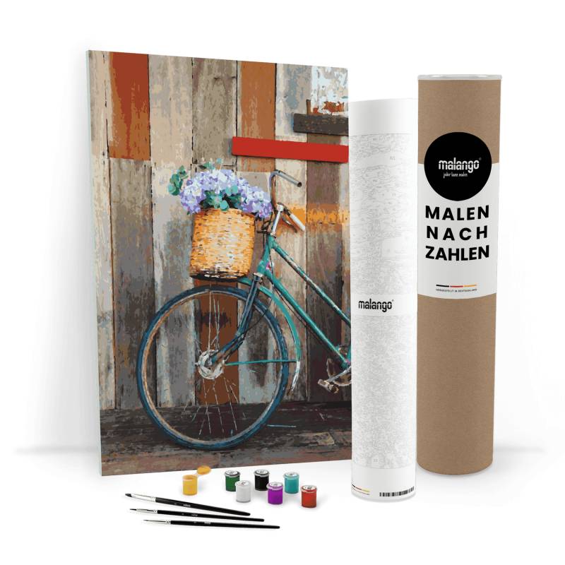 Malen nach Zahlen - Blumen am Fahrrad Malen nach Zahlen - Blumen am Fahrrad