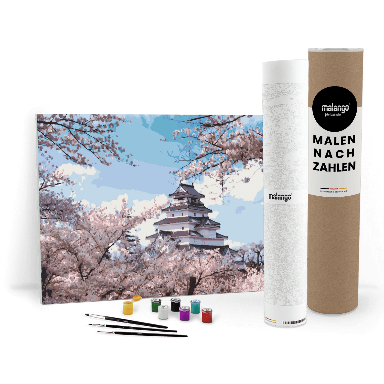 Malen nach Zahlen - Landschaft "Tempel der Sakura" - 60 x 40 cm - ohne Rahmen