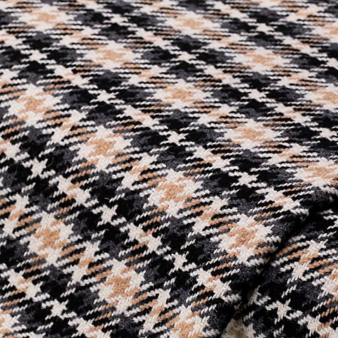 Mantelstoff "Karo" mit Wolle, creme/grau/schwarz Mantelstoff "Karo" mit Wolle, creme/grau/schwarz