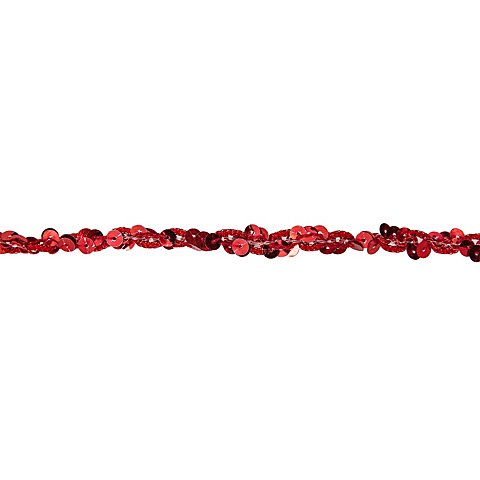 Metallic-Paillettenband, rot, Breite: 10 mm, Länge: 3 m