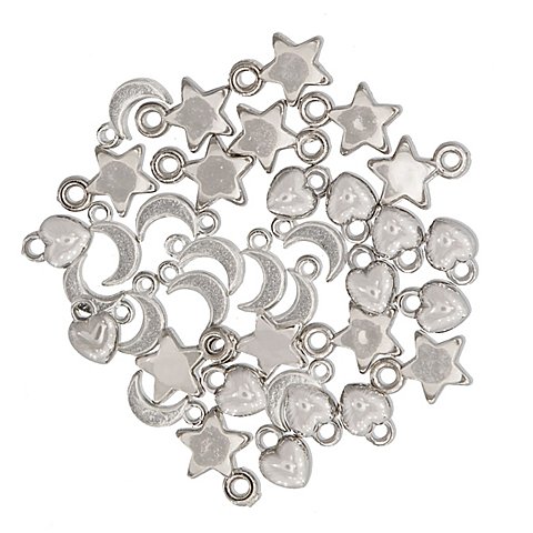 Mini-Anhänger, silber, 5–11 mm, 36 Stück Mini-Anhänger, silber, 5–11 mm, 36 Stück