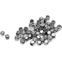Mini Metall-Perle "Würfel", 50 Stück von Silber