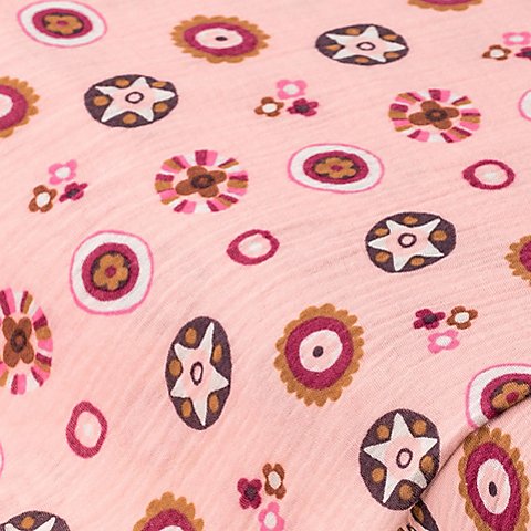 Musselin/Doppel-Gaze "Kreise", rosa-color Musselin/Doppel-Gaze "Kreise", rosa-color