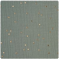 Musselin Baumwoll-Stoff "Goldene Punkte" - Khaki von Grün