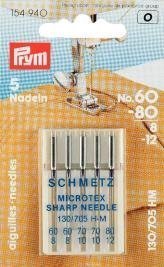 Nähmaschinennadeln 130/705 Microtex sortiert Nr. 60-80 154940