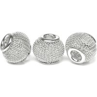 Netzperle, Großlochperle, ca. 14 x 11 mm - Silber/Weiß Netzperle, Großlochperle, ca. 14 x 11 mm - Silber/Weiß von UIT