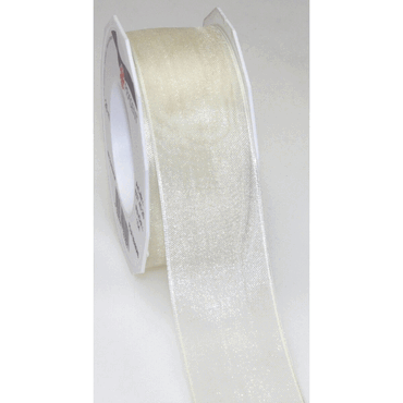 Organzaband DK - 40 mm x 25 m creme.