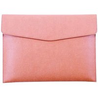 PU Leather A4 File Folder Waterproof Portfolio Envelope Folder Case With Snap Closure Pink