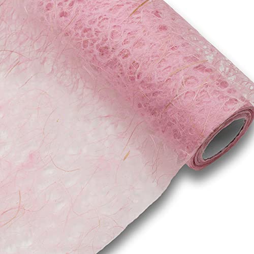 Pacho-ji – koreanische Maulbeere-Faser + Abaca(Banane), farbige Spitzenpapierrolle (50 cm x 20 m), Wasserzeichen-Seidenpapier zum Verpacken (Rosa)