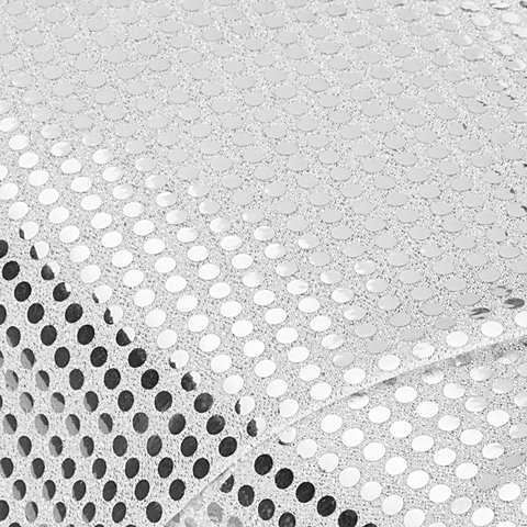 Paillettenstoff "Gloss", silber, 6 mm Ø, 135 cm breit