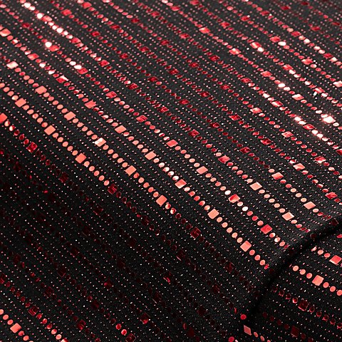 Paillettenstoff "Streifen", schwarz/rot Paillettenstoff "Streifen", schwarz/rot