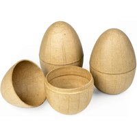 Pappmaché-Eier, teilbar, 3 Stück von Braun
