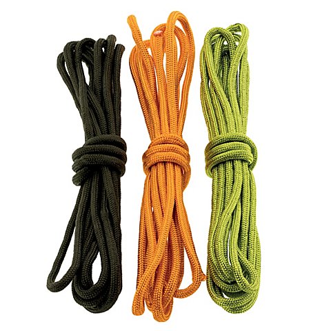 Paracord-Mix, orange, hellgrün, dunkelgrün, 4 mm Ø, 3x 2,6 m Paracord-Mix, orange, hellgrün, dunkelgrün, 4 mm Ø, 3x 2,6 m
