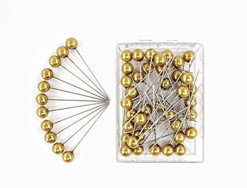 Perlen-Nadeln Deko-Nadeln Perle 10mm 50 Stück ACHTUNG! KEINE STECKNADELN (GOLD MATT)