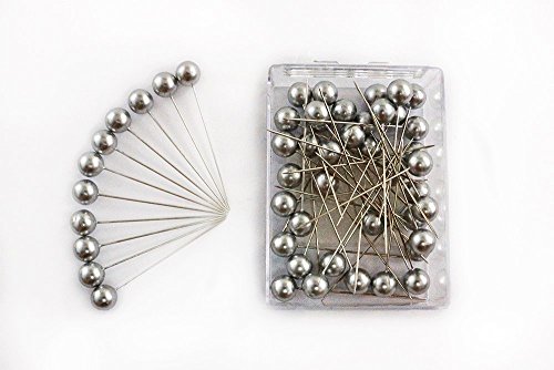Perlen-Nadeln Deko-Nadeln Perle 10mm 50 Stück ACHTUNG! KEINE STECKNADELN (SILBER MATT)