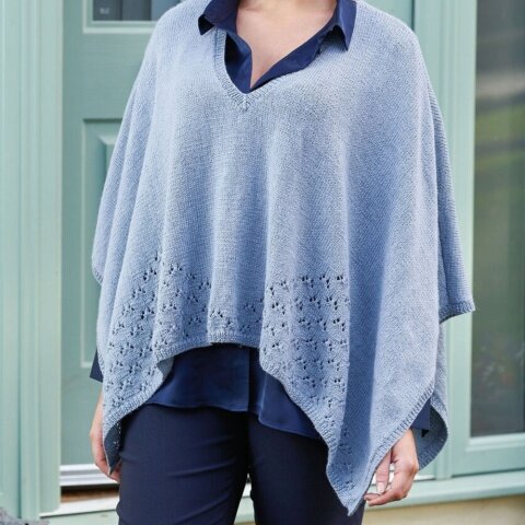 Strick-Poncho ''Bioko'' aus Island Blend Fine von Rowan Strick-Poncho ''Bioko'' aus Island Blend Fine von Rowan